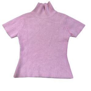 PRIVATE BEACH プライベートビーチ ふわふわ タートル半袖セーター モヘア ピンク タートルネック ハイネック