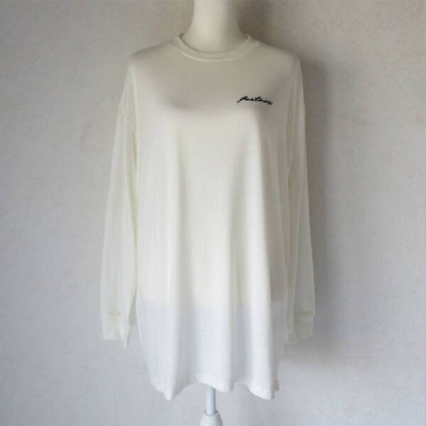 ☆新品☆価格1990円+税☆E hyphen world gallery PEACE☆薄手 刺繍ロゴ 長袖トップス size F オフホワイト【圧縮発送】