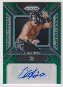 Great * Muta . глициния .. автограф автограф WWE GREAT MUTA AUTO 2024 PANINI PRIZM Green PRIZM AUTOGRAPH SIGNATURES New Japan все Япония Noah