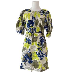 ZARA BASIC ザラベーシック レディース 半袖 チュニック ワンピース風 花柄 綿100% ベルト おしゃれ デート 春夏 送料無料