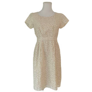 PROPORTION BODY DRESSING プロポーションボディドレッシング レディース 半袖 膝丈ワンピース ベージュ フォーマル 綿34%