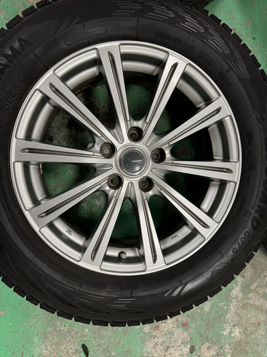 Millous アルミ付きスタッドレスタイヤ4本 225/65R17 ヨコハマ アイスガードG075 スタッドレス 17インチ SUV CX-5 ★室内保管★ Millous アルミ付きスタッドレスタイヤ4本 225/65R17 ヨコハマ アイスガードG075 スタッドレス 17インチ SUV CX-5 ★室内保管★