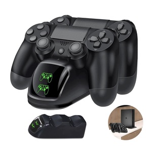 デュアルドック PS4 ゲーム コントローラー 2個 充電 スタンド グリップ 収納 プレステ4 ゲームパッド el-dualctl