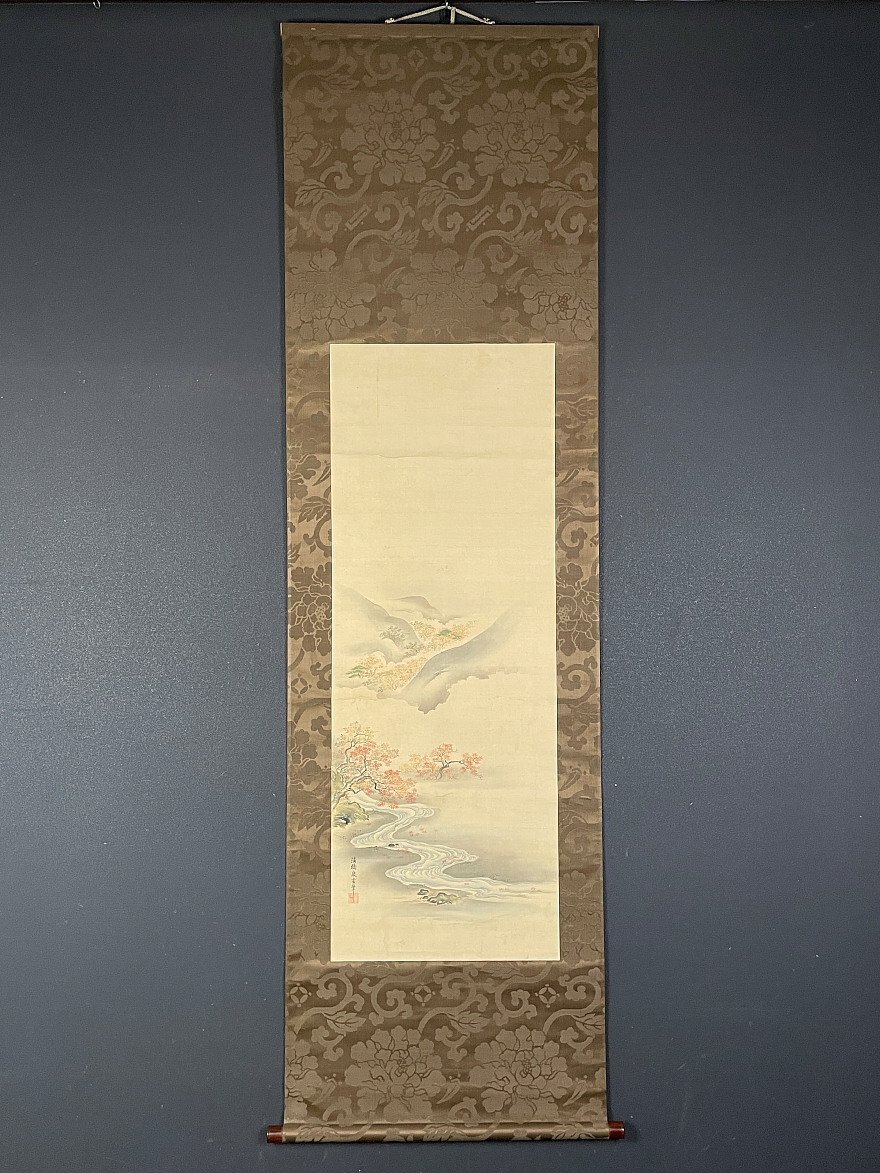 佐々木古桜 真筆 布袋画 紙本 掛軸