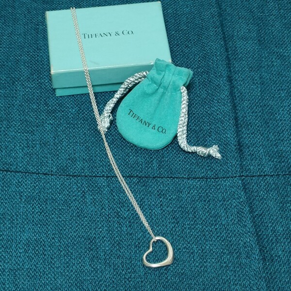 ティファニー Tiffany & Co. ネックレス エルサ ペレッティ オープン ハート ペンダント シルバー925 クリーニング済み