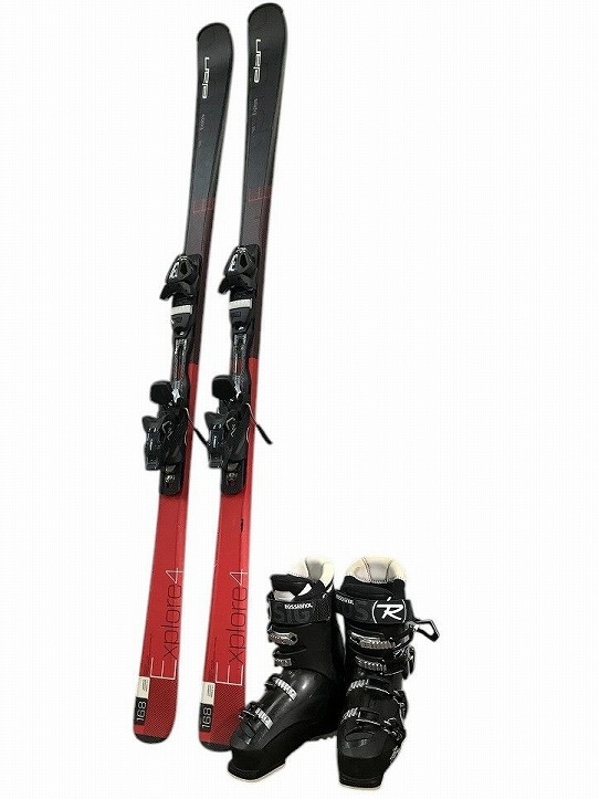 ROSSIGNOL＋ATOMIC カービングスキー4点セット 板163/靴27-27.5