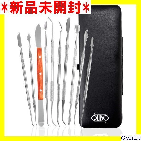 QLIBO スパチュラ セット 造形 粘土細工 ステン ス製 ヘラ 10本セット 初心者~上級者 専用ケース付き 134