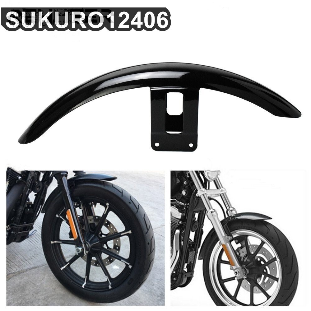 フロントフェンダー_プロテクター_マッドガード_カバーグロス_ブラック_ABS_バイク用品 ハーレー_スポーツスターXL_2004-2016用