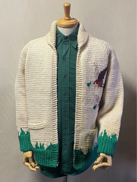 1950-60s カモ柄 カウチンセーター Size XL