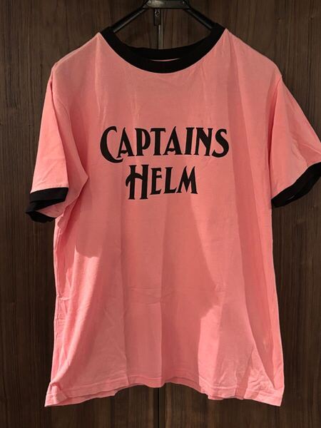 CAPTAINS HELM キャプテンズヘルム 半袖 ロゴ Tシャツ ピンク×ネイビー メンズM