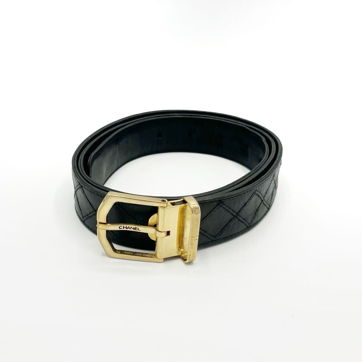 CHANEL 黒 レザー ベルト 金色バックル Yahoo!オークション -「シャネル ベルト バックル」(シャネル