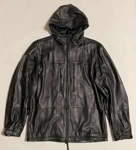 ALPHA アルファ レザーミリタリージャケット フーデットジャケット サイズM