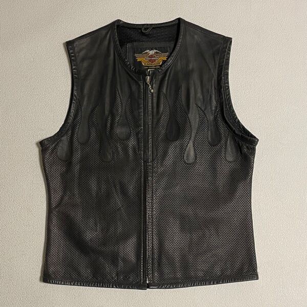 Harley Davidson ハーレーダビッドソン レザーベスト 革ベスト サイズL
