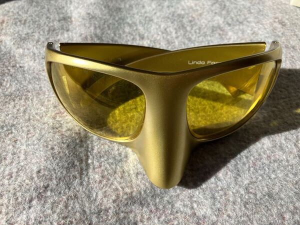 LINDA FARROW Bernhard Willhelm ビンテージマスクサングラス リンダファローベルンハルトウィルヘルム ゴールドイエロー