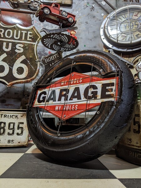 GARAGEサインボード ガレージ壁掛け看板 アメリカンフェンス 店舗什器 #ガレージ雑貨 #アメリカン雑貨 #BASE#アメリカンヴィンテージ