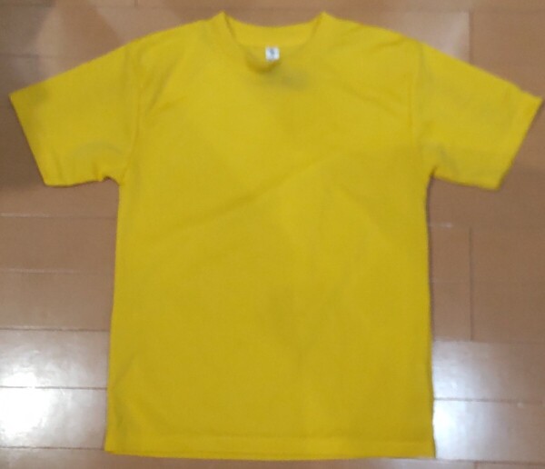 送料込み!訳あり!glimmer 半袖ドライTシャツ 無地 グリマー/マスタード 山吹色/子供用/男の子 女の子/男女兼用/size SS/150サイズくらい