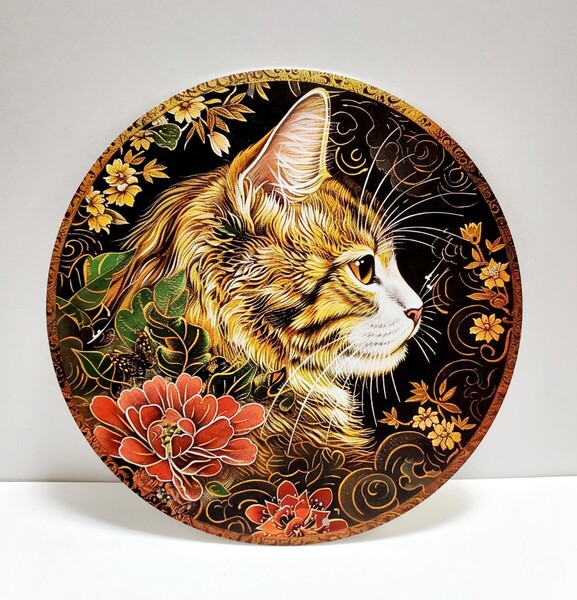 猫の壁飾り メタルウォールアート キジ猫T 猫の雑貨 HANAKO