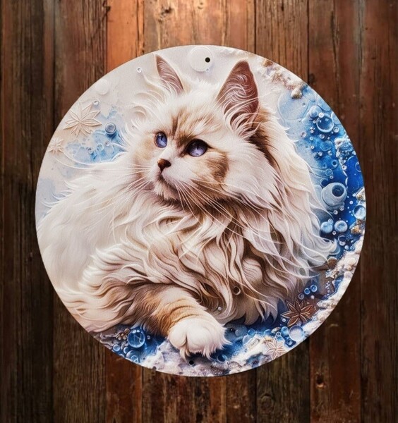 猫の壁飾り メタルウォールアート ラグドールC 猫の雑貨 HANAKO