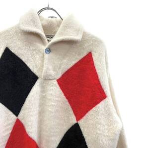 50s ビンテージ KODIAK ダイヤ柄 フェイクファー プルオーバーシャツ M 白 50年代 ヴィンテージ コディアック