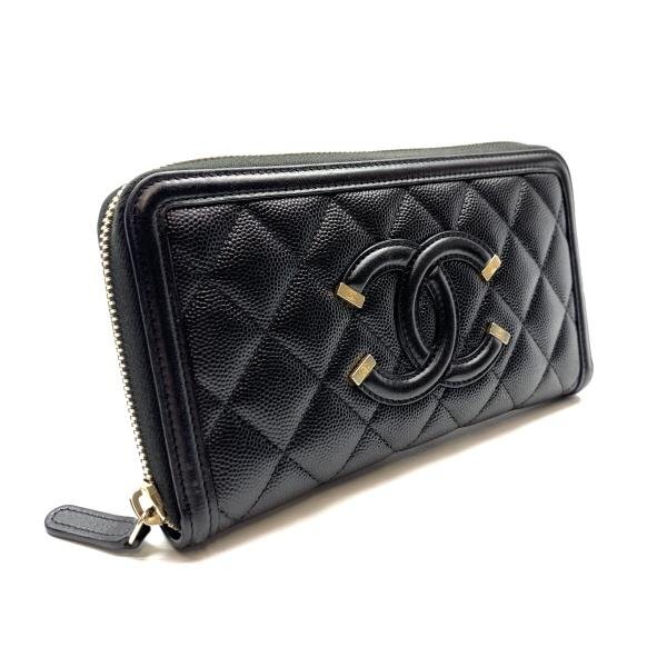 CHANEL シャネル A84449 CCフィグリー 長財布 ラウンドファスナー キャビアスキン 黒 ブラック ココマーク レディース 管理RY24004126 CHANEL シャネル A84449 CCフィグリー 長財布 ラウンドファスナー キャビアスキン 黒 ブラック ココマーク レディース 管理RY24004126