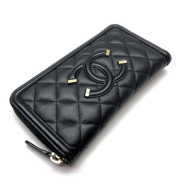 CHANEL シャネル A84449 CCフィグリー 長財布 ラウンドファスナー キャビアスキン 黒 ブラック ココマーク レディース 管理RY24004126 CHANEL シャネル A84449 CCフィグリー 長財布 ラウンドファスナー キャビアスキン 黒 ブラック ココマーク レディース 管理RY24004126
