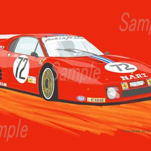 イラスト フェラーリ 512BB LM A4サイズ 額入り