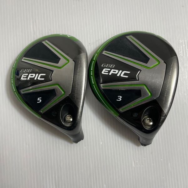 希少 2個セット Callaway GBB EPIC US 3W 5W 15° 18° フェアウェイウッドヘッド単品 キャロウェイ エピック 番3986 3863