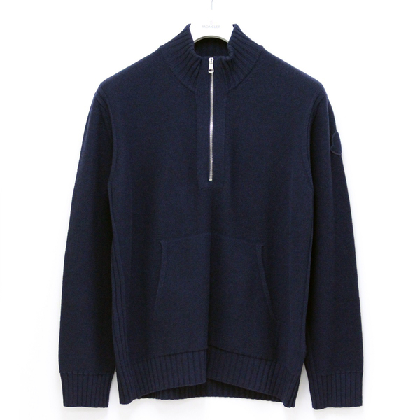送料無料 14 MONCLER モンクレール 9F00002 M1241 ネイビー ハイネック ニット セーター size XXL