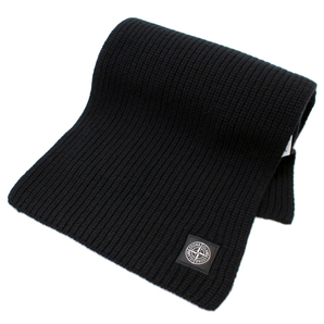 送料無料 6 STONE ISLAND ストーンアイランド 7715N15B5 V0029 ブラック マフラー SCIARPA