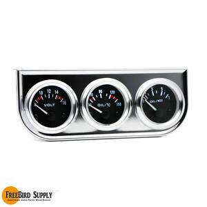 FBS2106 2インチ トリプルゲージ クローム 電圧 油温 油圧 メーター シボレー インパラ フォード ダッジ アメ車