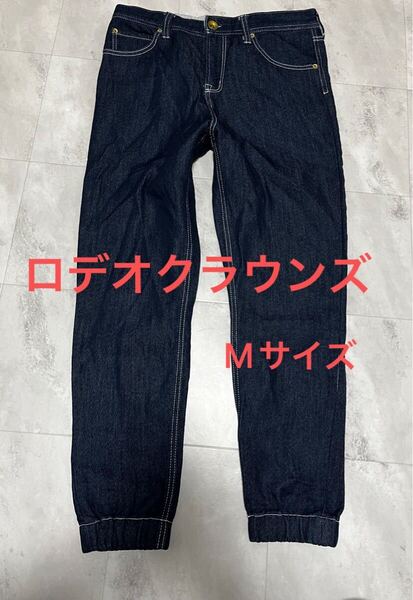 「RODEO CROWNS WIDE BOWL」ストレッチ デニムイージーパンツ Mサイズ ブルー レディース