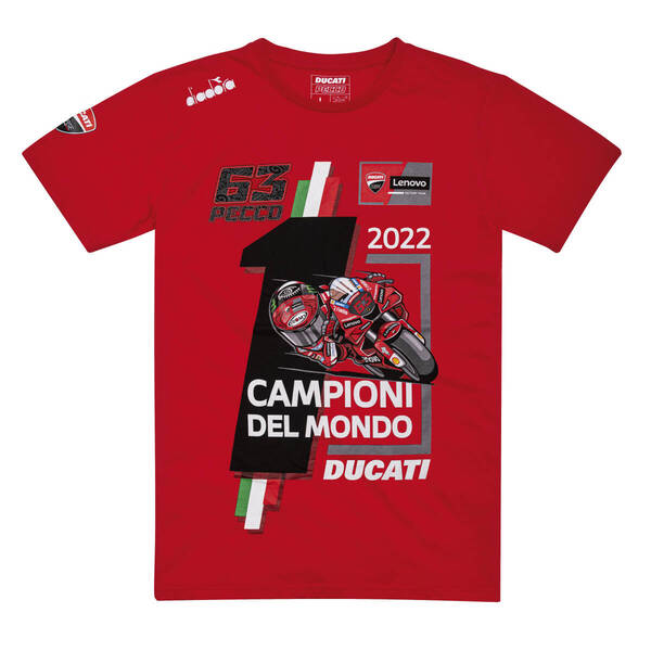送料無料 ドゥカティ Ducati 正規品 限定品 MotoGP2022 チャンピオンシップ 記念 Tシャツ ペッコ バニャイヤ サイズS 997709143