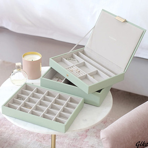 【レイヤーを追加でき、収納スペースを自由にカスタマイズ可能なジュエリーボックス】 高級アクセサリーボックス 大容量 宝石箱