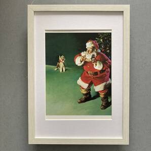 ●額装品 コカコーラ サンドブロム サンタクロース クリスマス A4サイズ額入り ポスター風 アートフレーム 送料無料 G47