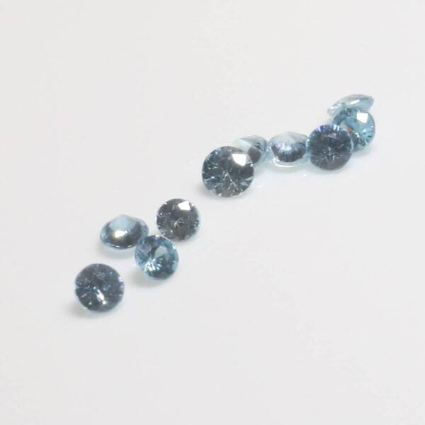ブルージルコン 3mm前後ラウンドセット 10個 1.74ct
