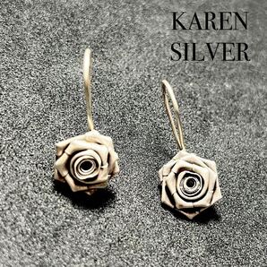 R59カ-qぞ47B カレンシルバーピアスバラKarensilver薔薇ギフトRose純銀ピアス7ぞb