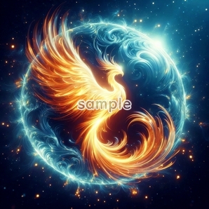 A3 350dpi 不死鳥フェニックス オリジナル絵イラスト著作権フリー画像素材 70P Phoenix Original picture image material copyright free