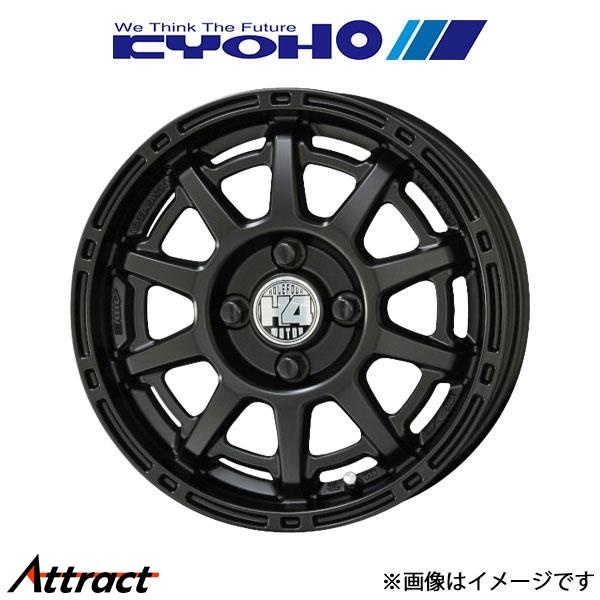 共豊 アルミホイール 4本 H4 モーターX1 ミライース LA300(14×4.5J 4-100 INSET48 セミグロスブラック)KYOHO H4 MOTOR X1
