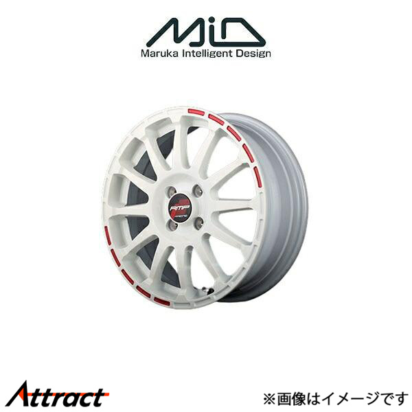 MID RMPレーシング GR12 アルミホイール 1本 ウイングロード 12系(16×6J 4-100 INSET43 ホワイト/ストロボレッド)RMP RACING GR12