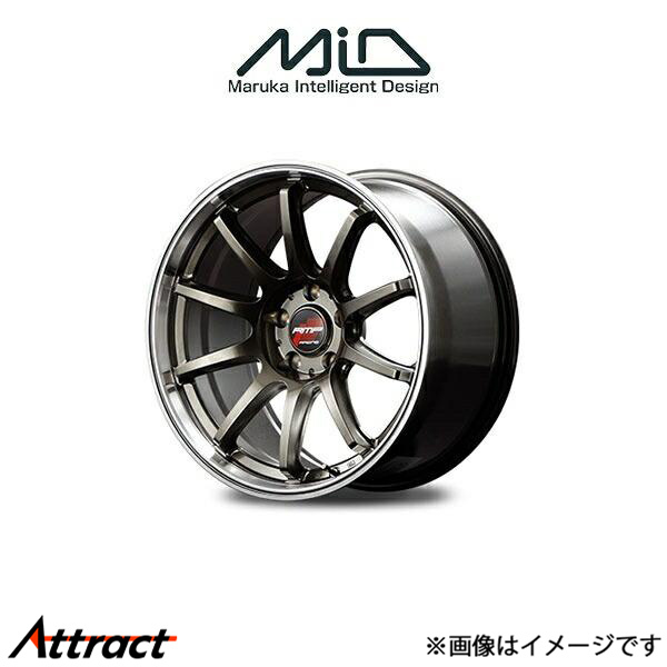 MID RMPレーシング R10 アルミホイール 4本 レガシーB4 BM系(17×7J 5-100 INSET48 レーシングチタンシルバー/リムポリッシュ)RMP RACING