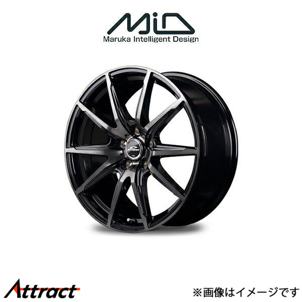 MID シュナイダー DR02 アルミホイール 4本 アウトランダー PHEV GN系(18×8J 5-114.3 INSET45 ブラックポリッシュ)SCHNEIDER