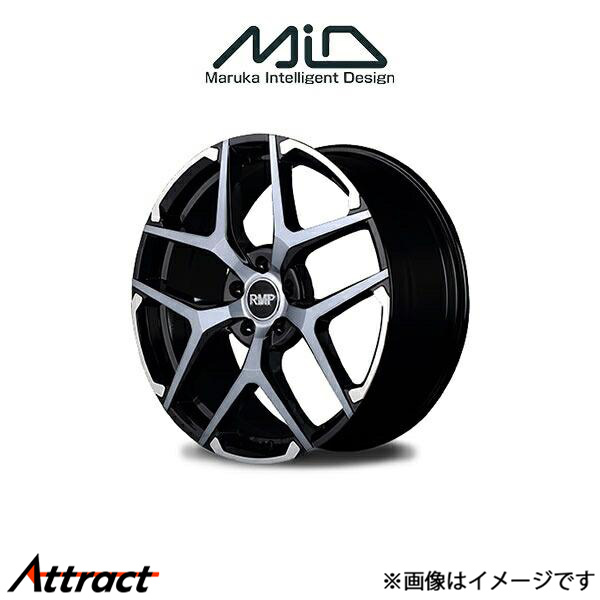 MID RMP 025FX アルミホイール 4本 RX 10系(19×8J 5-114.3 INSET45 ブラックポリッシュ/ハイブリッドクリア(センターキャップシルバー))