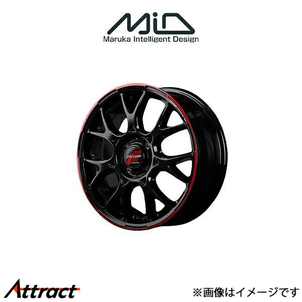 MID RMPレーシング R27 アルミホイール 4本 ekワゴン/ekワゴンカスタム B11W(16×5J 4-100 INSET45 ブラック/リムレッドライン)RMP RACING