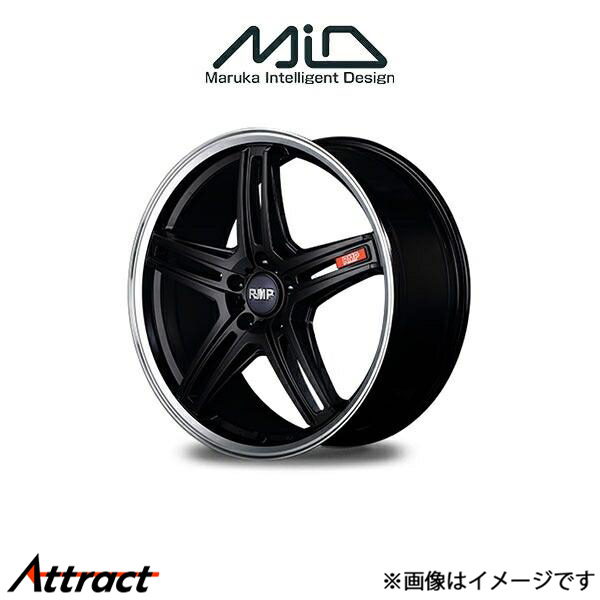 MID RMP 520F アルミホイール 4本 RVR GA系(18×7J 5-114.3 INSET48 セミグロスブラック/リムポリッシュ)