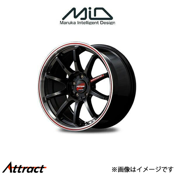MID RMPレーシング R10 アルミホイール 1本 アウトランダー GF系(18×8J 5-114.3 INSET45 ブラック/リムレッド)RMP RACING