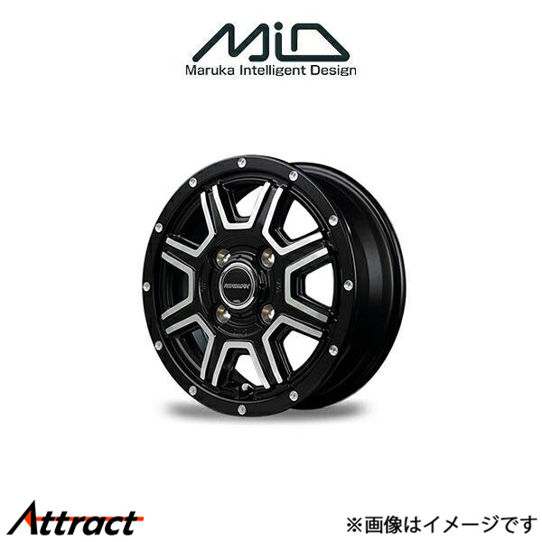 MID ロードマックス WF8 アルミホイール 1本 ミラ L275S/L285S(12×4J 4-100 INSET42 セミグロスブラック)ROADMAX