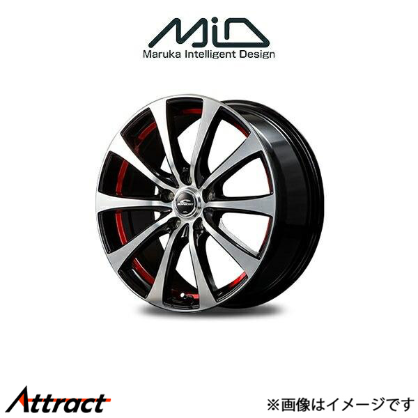 MID シュナイダー RX 01 アルミホイール 1本 RAV4 30系(18×7.5J 5-114.3 INSET38 ブラックポリッシュ/アンダーカットレッド)SCHNEIDER