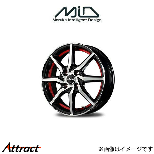 MID シュナイダー RX810 アルミホイール 1本 カローラフィールダー 160系(15×5.5J 4-100 INSET45 ブラックポリッシュ/レッド)SCHNEIDER