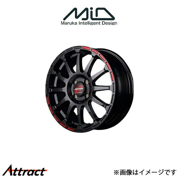 MID RMPレーシング GR12 アルミホイール 4本 ロッキー 200系(16×6J 4-100 INSET43 クリスタルブラック/ストロボレッド)RMP RACING GR12