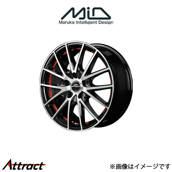 MID シュナイダー RX27 アルミホイール 1本 ヴェゼル RU系(16×6.5J 5-114.3 INSET53 ブラックメタリックポリッシュ+レッド)SCHNEIDER